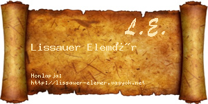 Lissauer Elemér névjegykártya